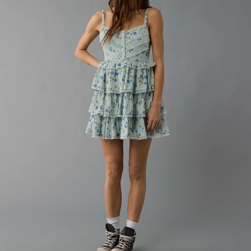 AE Ruffled Tiered Mini Sundress for Casual Outings